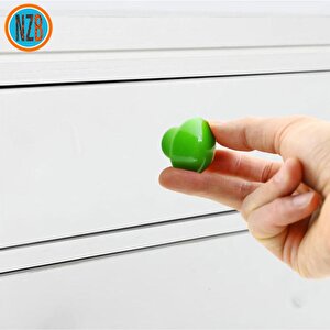 10 Adet Mobilya Kulp Çekmece Dolap Kapak Kulpu Kulbu Yeşil Metal Kulp