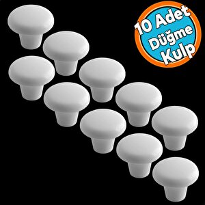 Mobilya Düğme Sert Plastik Beyaz Dolap Mutfak Dolabı Çekmece Dolap Kapak Kulpu Kulbu Kulp 10 Adet
