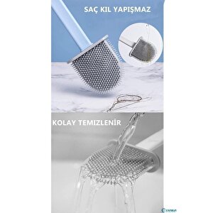 Beyaz Silikon Tuvalet Fırçası Bükülebilir Silikon Wc Klozet Fırçası