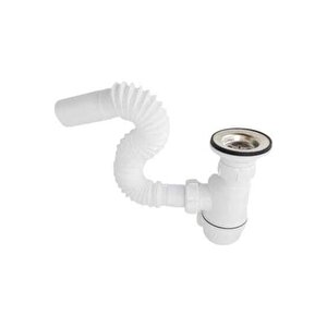 Körüklü Tahliye Taslı Lavabo Evye Sifonu - Depolu Lavabo Evye Gider Borusu