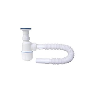 Taslı Körüklü Lavabo Sifonu Paslanmaz Süzgeç Ve Vidalı