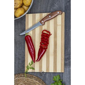Bambu Antibakteriyel Çizgili Kesme Tahtası Kesim Panosu Ekmek Tahtası