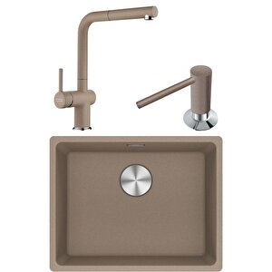 Maris Mrg 110-52 Granit Eviye-active Plus Doccia 2.0 Armatür-sıvı Sabunluk Üçlü Set Oyster
