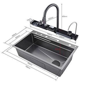 Gl General Glpr 7546 Dijital Premium Silver Inox Akıllı Şelale Eviye