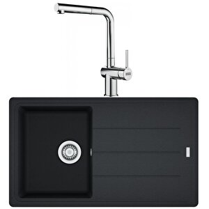 Basis Bfg 611-86 Nero Granit Evye-active Plus Doccia 2.0 Krom Batarya Seti