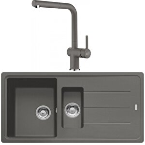 Basis Bfg 651 Stone Grey Granit Eviye-active Plus Doccia 2.0 Batarya Seti