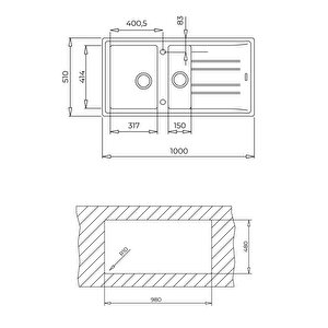 Teka Stone 60 B-tg Metalik Siyah Evye-ark 938 Siyah Armatür Seti