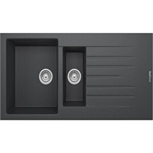 P005 Troya 100 Antrasit Eviye - Real Stone Abant Antrasit Batarya