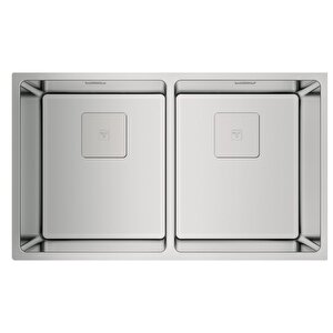 Flexlinea Rs15 2b 740 Tezgaha Sıfır/ Tezgah Altı/tezgah Üstü 2 Gözlü Paslanmaz Çelik Evye