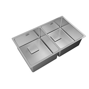 Flexlinea Rs15 2b 740 Tezgaha Sıfır/ Tezgah Altı/tezgah Üstü 2 Gözlü Paslanmaz Çelik Evye