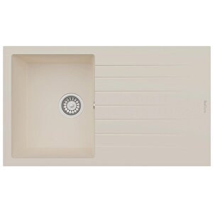 P004 Troya 86 Krem Granit Mutfak Eviyesi 86 X 50 Cm