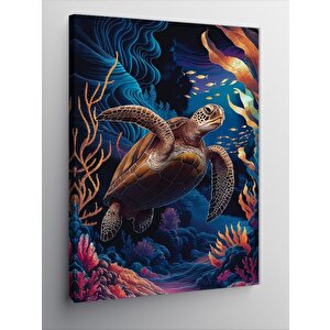 Kanvas Tablo Deniz Kaplumbağası 100x140 cm