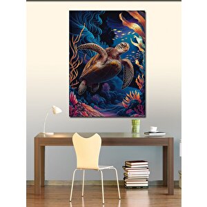Kanvas Tablo Deniz Kaplumbağası 100x140 cm