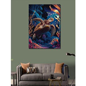 Kanvas Tablo Deniz Kaplumbağası 100x140 cm