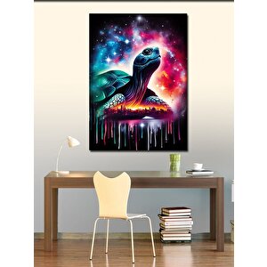 Kanvas Tablo Kaplumbağa Ve Işıltılı Gökyüzü 100x140 cm