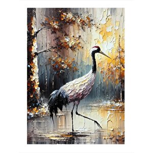 Leylek Ve Manzara Hediyelik Mdf Tablo 25cmx 35cm 25x35 cm