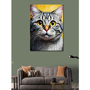 Kanvas Tablo Kedi Portresi 100x140 cm