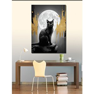 Kanvas Tablo Ay Işığında Kedi