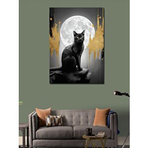 Kanvas Tablo Ay Işığında Kedi