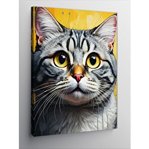 Kanvas Tablo Kedi Portresi