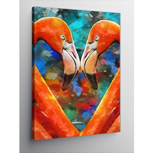 Kanvas Tablo Kalp Şeklindeki Leylekler 50x70 cm