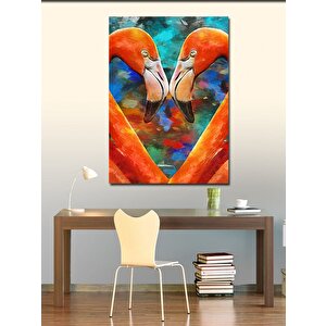 Kanvas Tablo Kalp Şeklindeki Leylekler 50x70 cm