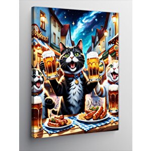 Kanvas Tablo Hotdog Kedisi 100x140 cm