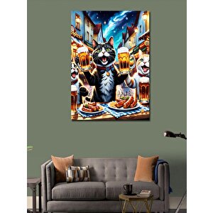 Kanvas Tablo Hotdog Kedisi 100x140 cm