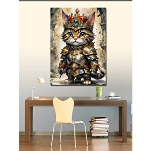 Kanvas Tablo Kral Kedi 100x140 cm