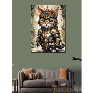 Kanvas Tablo Kral Kedi 100x140 cm