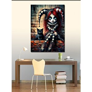 Kanvas Tablo Palyaço Ve Kedi 70x100 cm