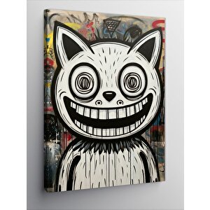 Kanvas Tablo Tuhaf Kedi 100x140 cm