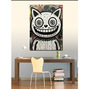 Kanvas Tablo Tuhaf Kedi 100x140 cm