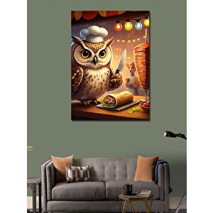 Kanvas Tablo Dönerci Baykuş 70x100 cm