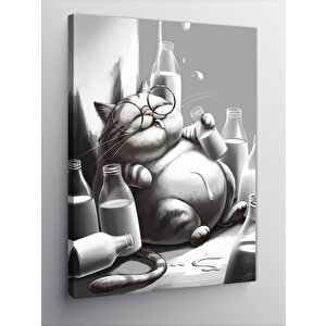 Kanvas Tablo Süt Ve Kedi 100x140 cm
