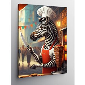 Kanvas Tablo Dönerci Şef Zebra