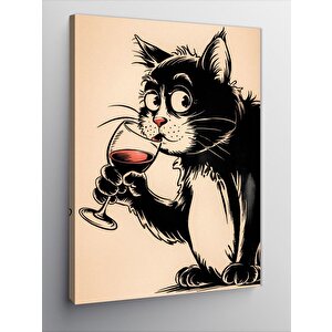 Kanvas Tablo Kadeh Tutan Kedi 70x100 cm