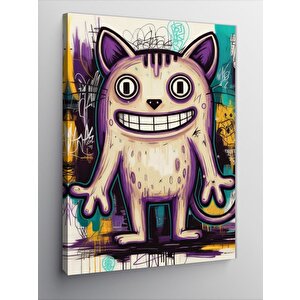 Kanvas Tablo Çizgi Karakter Kedi