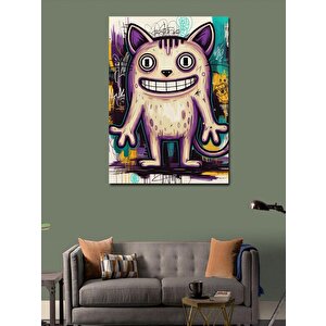 Kanvas Tablo Çizgi Karakter Kedi