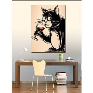 Kanvas Tablo Kadeh Tutan Kedi