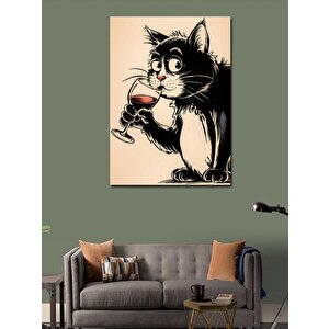Kanvas Tablo Kadeh Tutan Kedi
