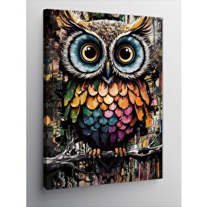 Kanvas Tablo Sevimli Şaşkın Baykuş 50x70 cm