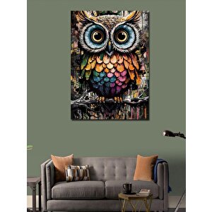 Kanvas Tablo Sevimli Şaşkın Baykuş 50x70 cm