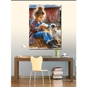 Kanvas Tablo Kedi Seven Kız Çocuğu