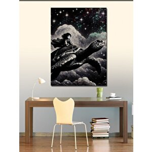 Kanvas Tablo Uzayda Kaplumbağa 70x100 cm