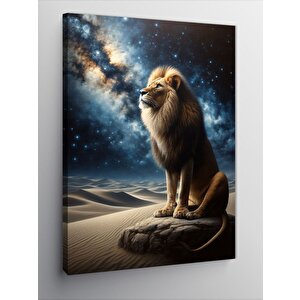 Kanvas Tablo Ayakta Kedi Aslan 100x140 cm