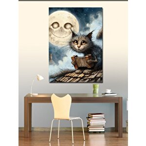 Kanvas Tablo Kitap Okuyan Kedi 100x140 cm