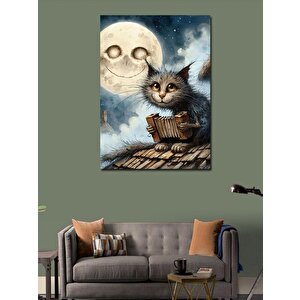 Kanvas Tablo Kitap Okuyan Kedi 100x140 cm