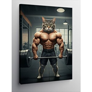 Kanvas Tablo Kaslı Kedi 100x140 cm