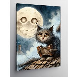 Kanvas Tablo Kitap Okuyan Kedi